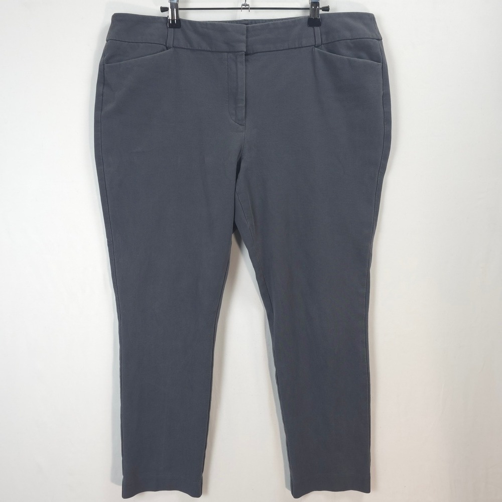 Loft Dress Ankle Pants Julie Skinny Women‎ 14 Stretch Charcoal Grey Office Wear